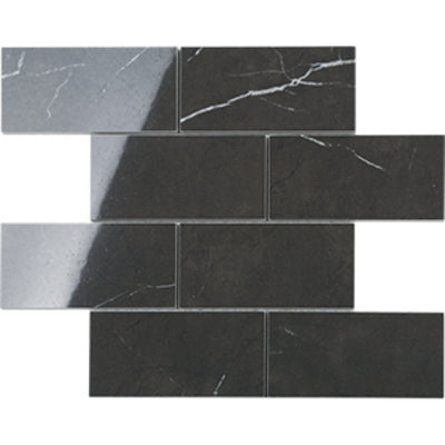 EVERSTONE EUROMARMO PIETRA GREY POLISHED 300X300MM BRICK MOSAIC TILE (PER BOX)