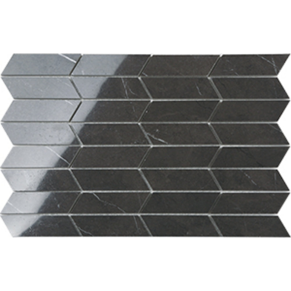 EVERSTONE EUROMARMO PIETRA GREY POLISHED 247X365MM SAILING MOSAIC TILE (PER BOX)