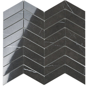 EVERSTONE EUROMARMO PIETRA GREY POLISHED 285X315MM WAVE MOSAIC TILE (PER BOX)