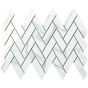 EVERSTONE EUROMARMO STATUARIO VENATO POLISHED 365X245MM ARROW MOSAIC TILE (PER BOX)