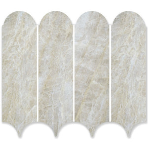EVERSTONE EUROMARMO TAJ MAHAL HONED 338X260MM FEATHER MOSAIC TILE (PER BOX)