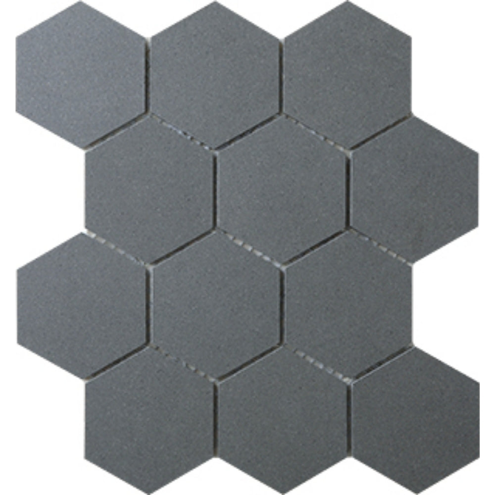EVERSTONE DURASTONE STEEL GREY MATTE 260X300MM HEXAGON MOSAIC TILE (PER BOX)