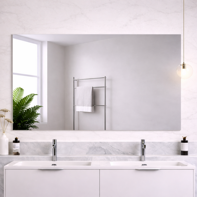 POSEIDON JASPER RECTANGULAR FRAMELESS PENCIL EDGE PLAIN MIRROR 1500X900MM