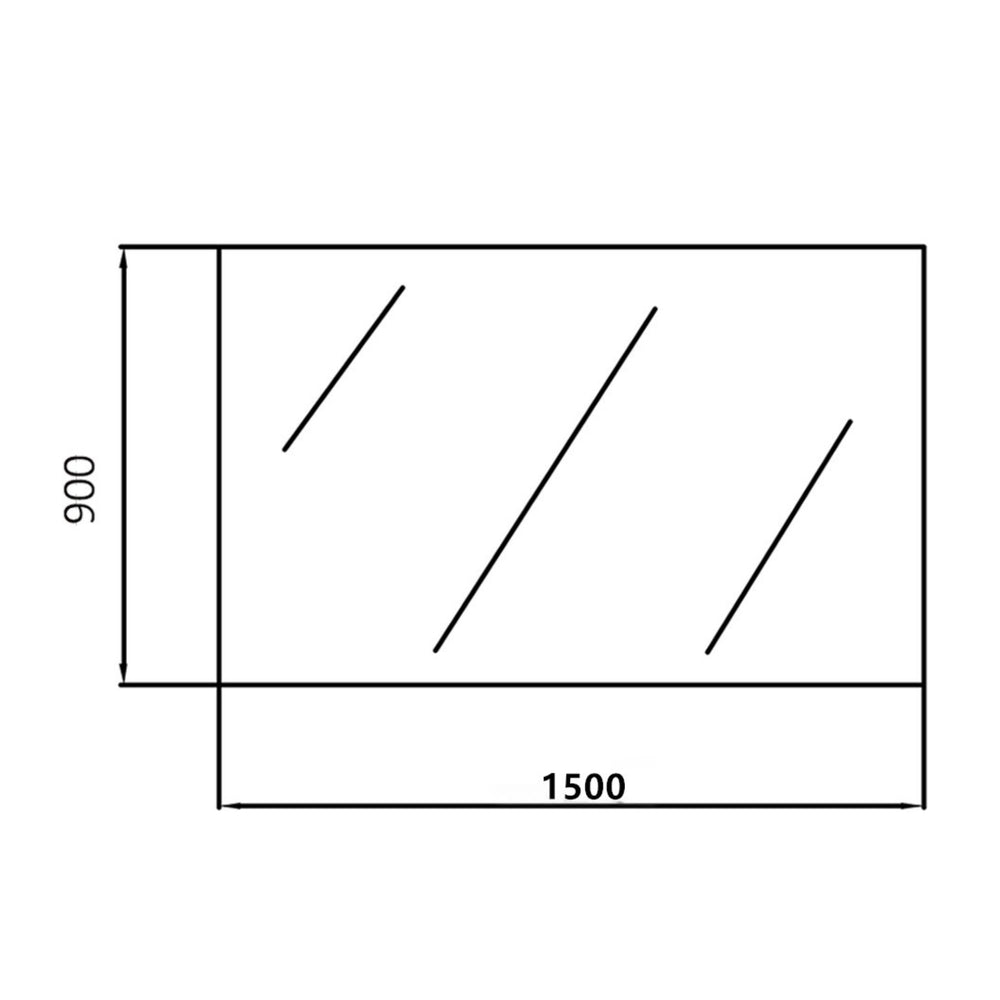 POSEIDON JASPER RECTANGULAR FRAMELESS PENCIL EDGE PLAIN MIRROR 1500X900MM