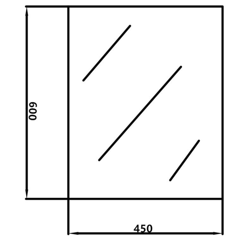 POSEIDON JASPER RECTANGULAR FRAMELESS PENCIL EDGE PLAIN MIRROR 450X600MM