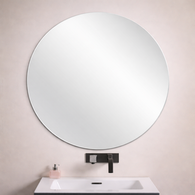 POSEDION LUNA ROUND FRAMELESS PENCIL EDGE PLAIN MIRROR 800X800MM