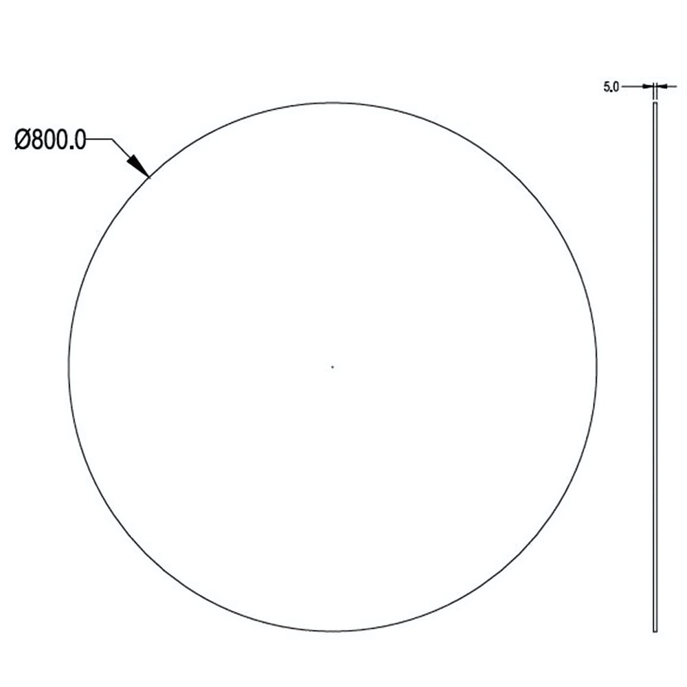 POSEDION LUNA ROUND FRAMELESS PENCIL EDGE PLAIN MIRROR 800X800MM