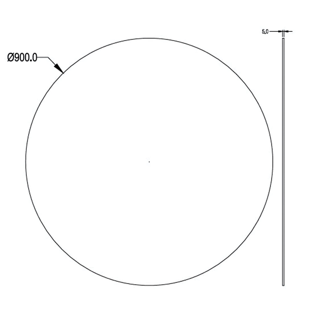 POSEDION LUNA ROUND FRAMELESS PENCIL EDGE PLAIN MIRROR 900X900MM