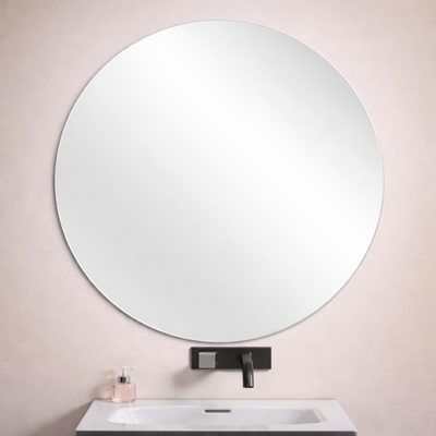 POSEDION LUNA ROUND FRAMELESS PENCIL EDGE PLAIN MIRROR 900X900MM