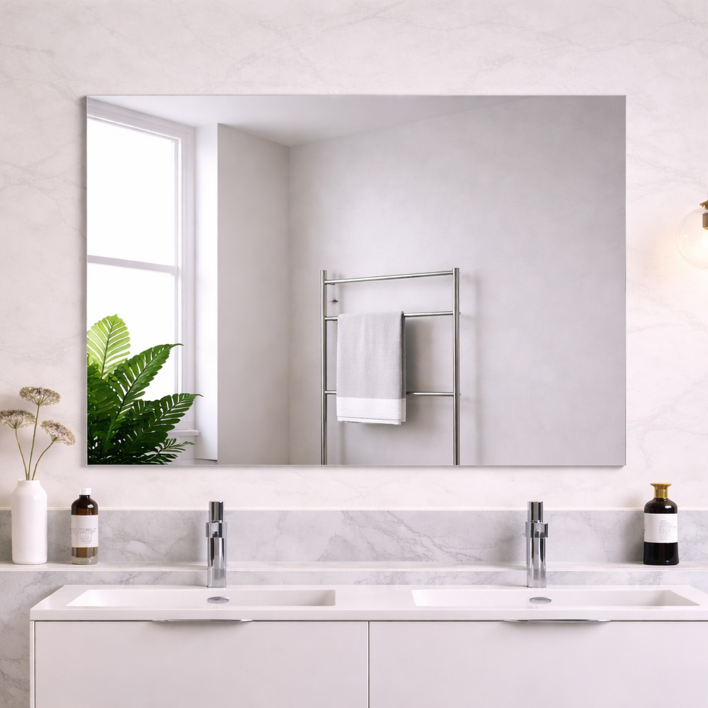 POSEIDON JASPER RECTANGULAR FRAMELESS PENCIL EDGE PLAIN MIRROR 900X750MM