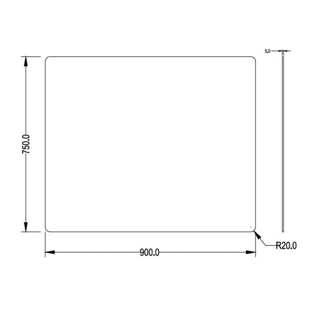 POSEIDON JASPER RECTANGULAR FRAMELESS PENCIL EDGE PLAIN MIRROR 900X750MM