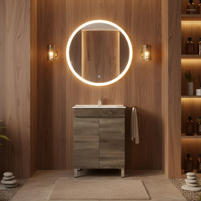 POSEIDON BERGE DARK GREY 600MM FLOOR STANDING VANITY