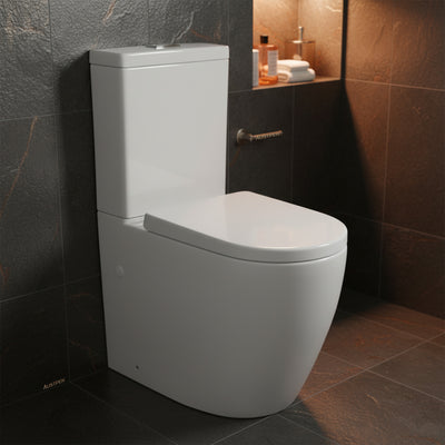 POSEIDON ELVERA BACK TO WALL TOILET SUITE GLOSS WHITE