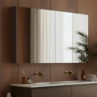 POSEIDON EVIE DARK BROWN MIRROR SHAVING CABINET 1480X750MM