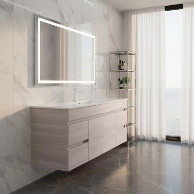 POSEIDON EVIE OAK 1200MM SINGLE BOWL WALL HUNG VANITY