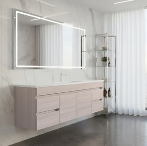 POSEIDON EVIE OAK 1500MM SINGLE BOWL WALL HUNG VANITY