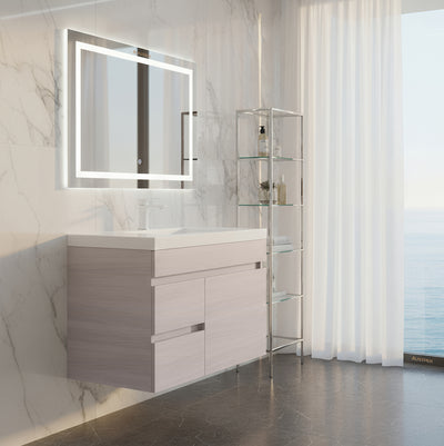 POSEIDON EVIE OAK 750MM SINGLE BOWL WALL HUNG VANITY (AVAILABLE IN LEFT AND RIGHT HAND DRAWER)