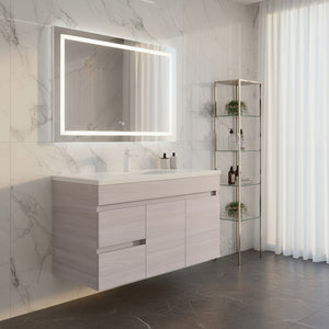 POSEIDON EVIE OAK 900MM SINGLE BOWL WALL HUNG VANITY (AVAILABLE IN LEFT AND RIGHT HAND DRAWER)
