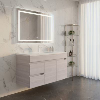 POSEIDON EVIE OAK 900MM SINGLE BOWL WALL HUNG VANITY(AVAILABLE IN LEFT AND RIGHT HAND DRAWER)