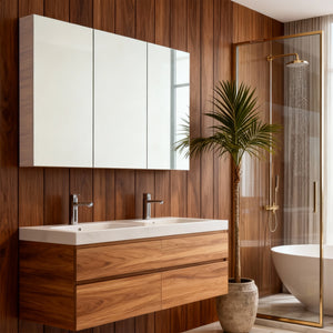 POSEIDON EVIE OAK MIRROR SHAVING CABINET 1200X750MM