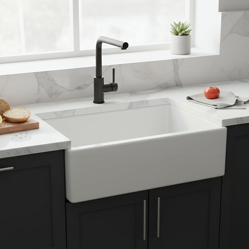 POSEIDON FERMENTALE CERAMIC KITCHEN SINK WHITE 530MM