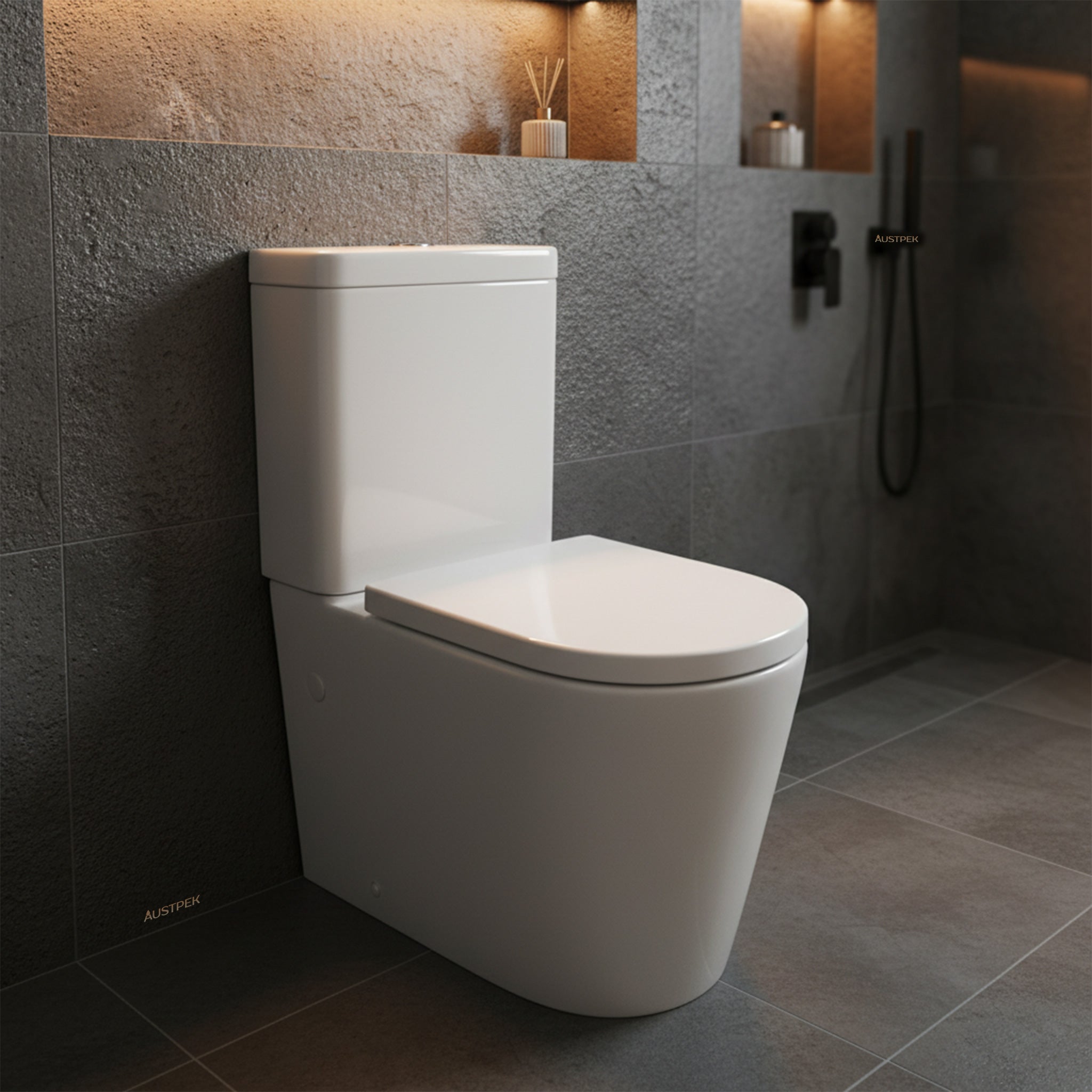 POSEIDON KASEY BACK TO WALL TOILET SUITE GLOSS WHITE