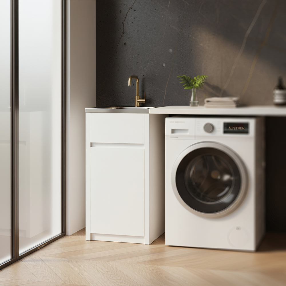 POSEIDON LAUNDRY CABINET AND TUB 390MM WHITE