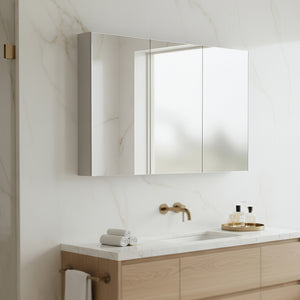 POSEIDON NOVA CONCRETE GREY MIRROR SHAVING CABINET 1198X750MM
