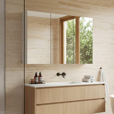 POSEIDON POLAR GLOSS WHITE MIRROR CABINET 1200X750MM