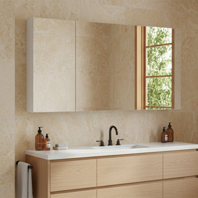 POSEIDON POLAR GLOSS WHITE MIRROR CABINET 1500X750MM