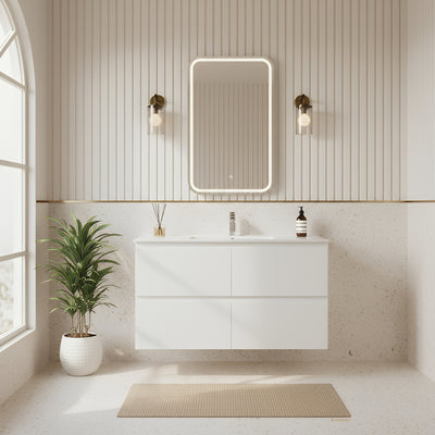 POSEIDON RIVA GLOSS WHITE 1200MM WALL HUNG VANITY