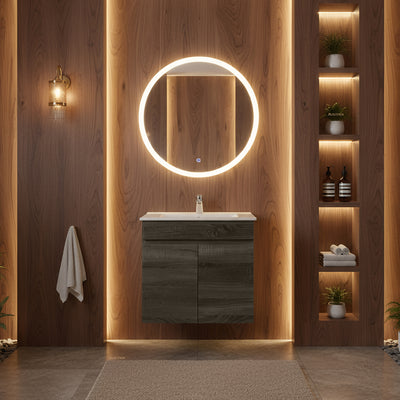 POSEIDON BERGE DARK GREY 600MM WALL HUNG VANITY