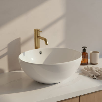 POSEIDON ABOVE COUNTER BASIN GLOSS WHITE 380MM