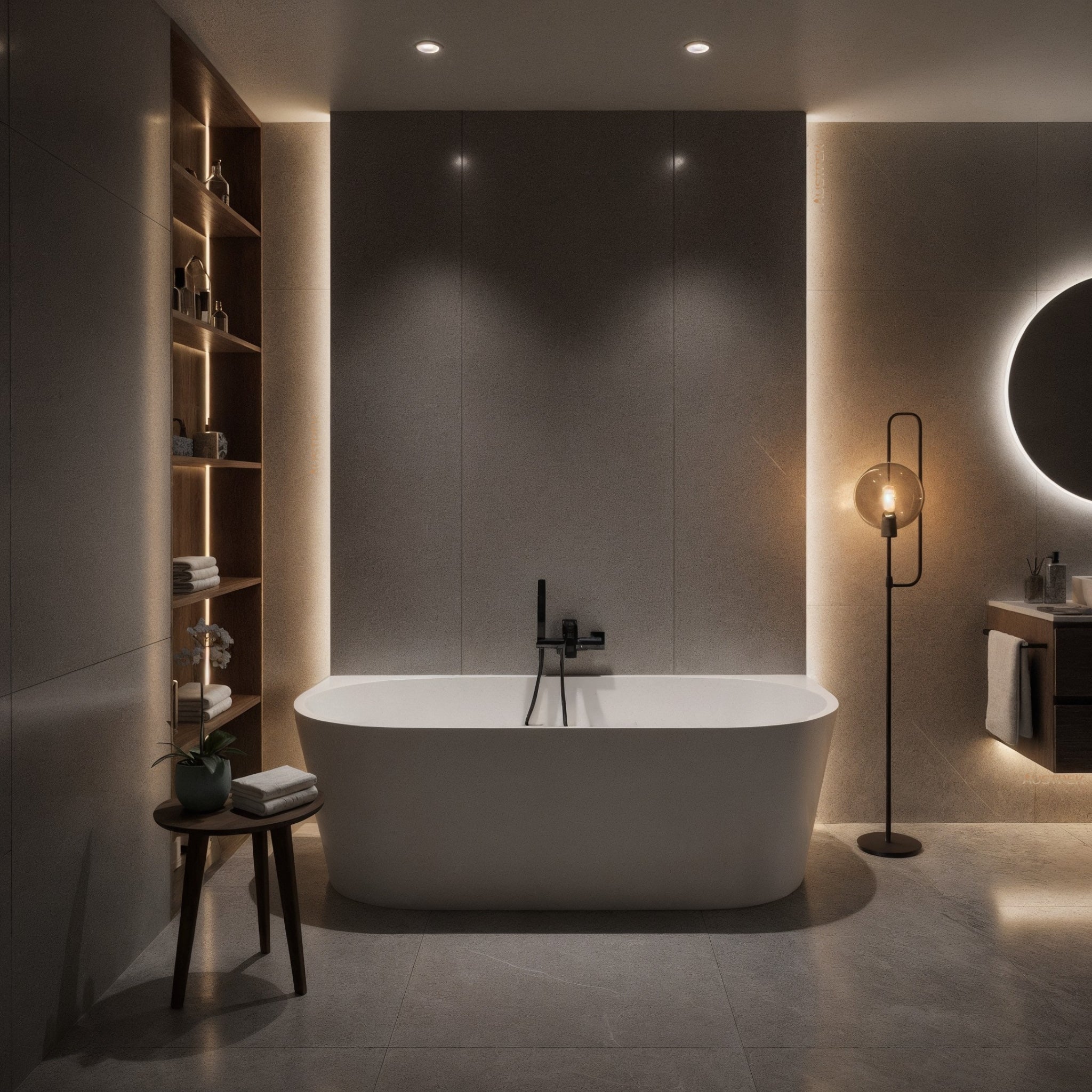 POSEIDON ELIVIA BACK TO WALL BATH MATTE WHITE (AVAILABLE IN 1400MM, 1500MM AND 1700MM)