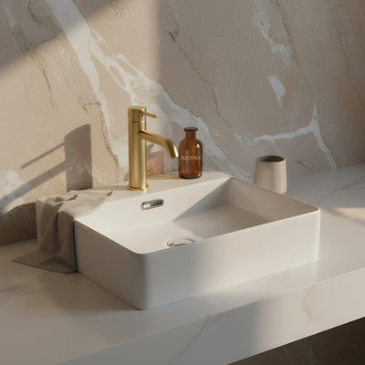 POSEIDON FINE CERAMIC BASIN MATTE WHITE 420MM