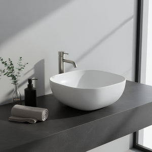 POSEIDON QUBIX ABOVE COUNTER BASIN GLOSS WHITE 370MM