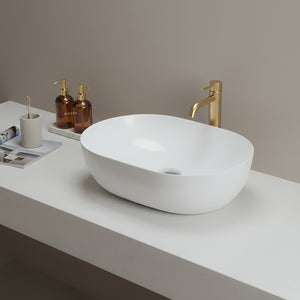 POSEIDON ORIA ABOVE COUNTER BASIN GLOSS WHITE 490MM
