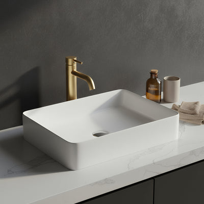 POSEIDON FINE CERAMIC BASIN ULTRA SLIM GLOSS WHITE 500MM