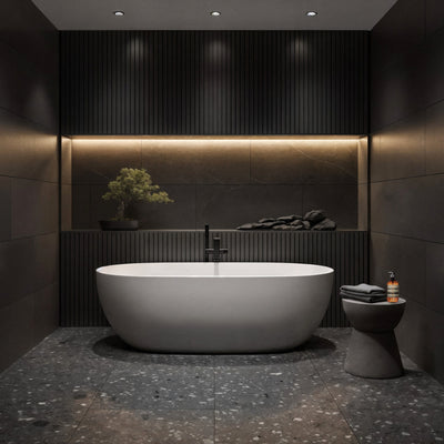 POSEIDON OLIVIA FREE STANDING BATHTUB GLOSS WHITE (AVAILABLE IN 1000MM, 1300MM, 1400MM, 1530MM AND 1690MM)
