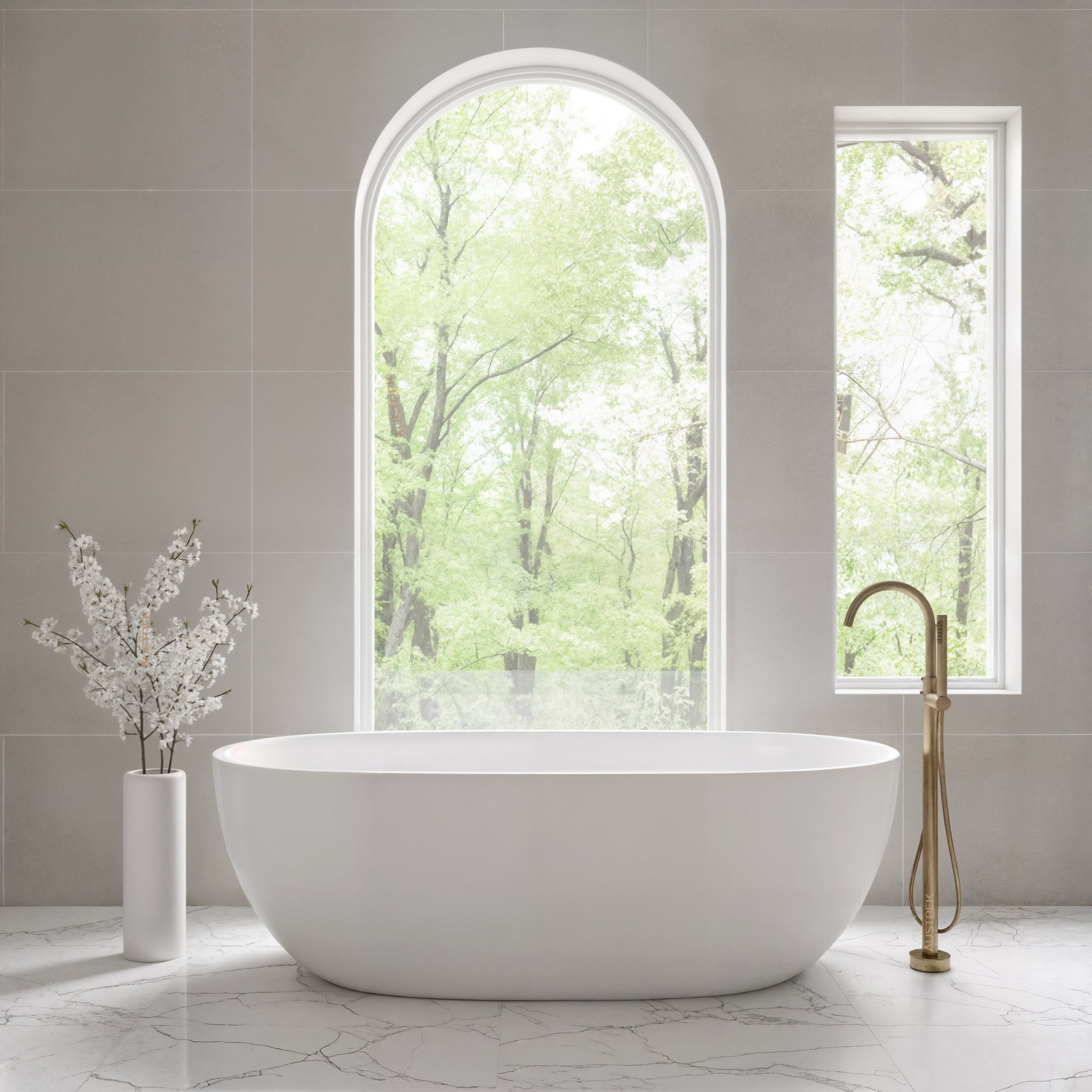 POSEIDON OLIVIA FREE STANDING BATHTUB MATTE WHITE (AVAILABLE IN 1400MM, 1530MM AND 1700MM)
