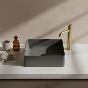 POSEIDON QUARTZ ART BASIN MATTE BLACK 380MM