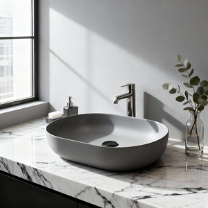 POSEIDON QUARTZ ART BASIN MATTE GREY 508MM