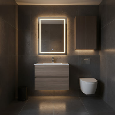 POSEIDON STELLA OAK 750MM SINGLE BOWL WALL HUNG VANITY