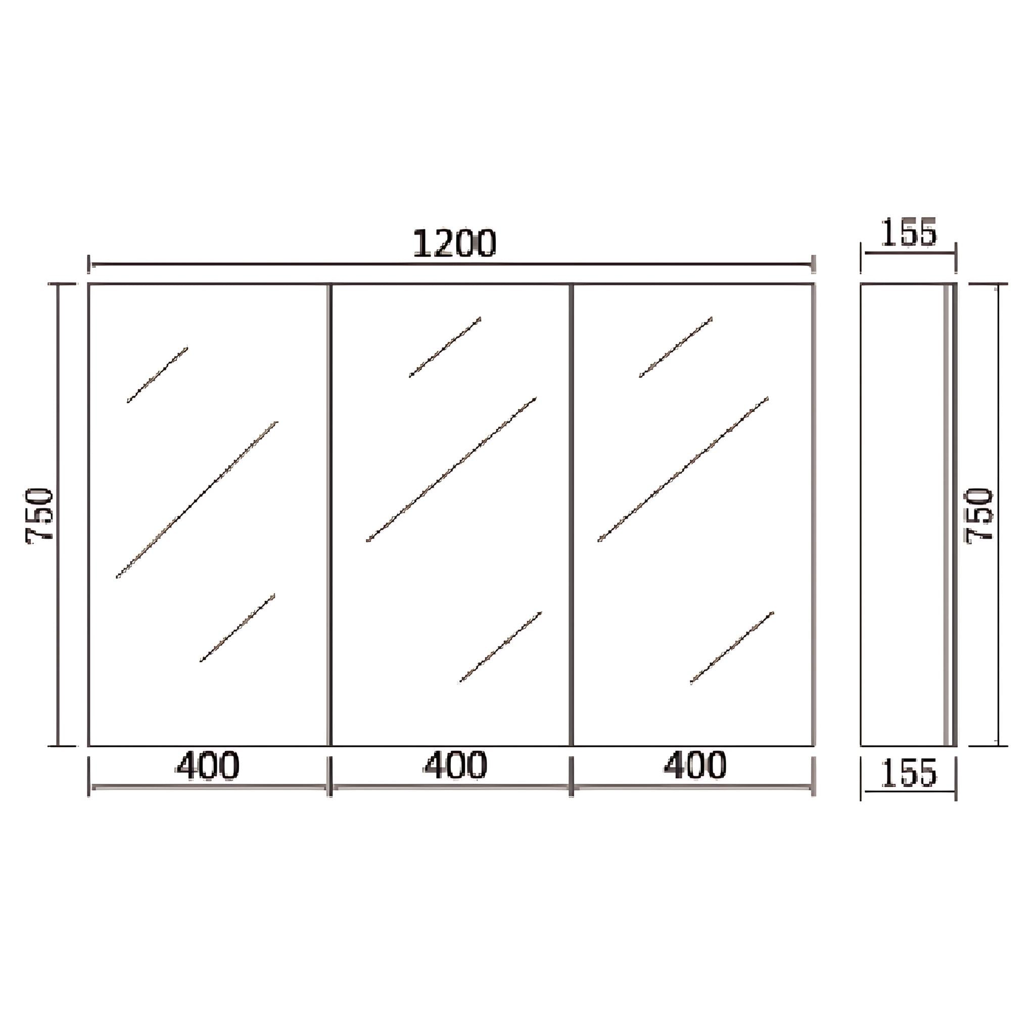 POSEIDON POLAR GLOSS WHITE MIRROR CABINET 1200X750MM