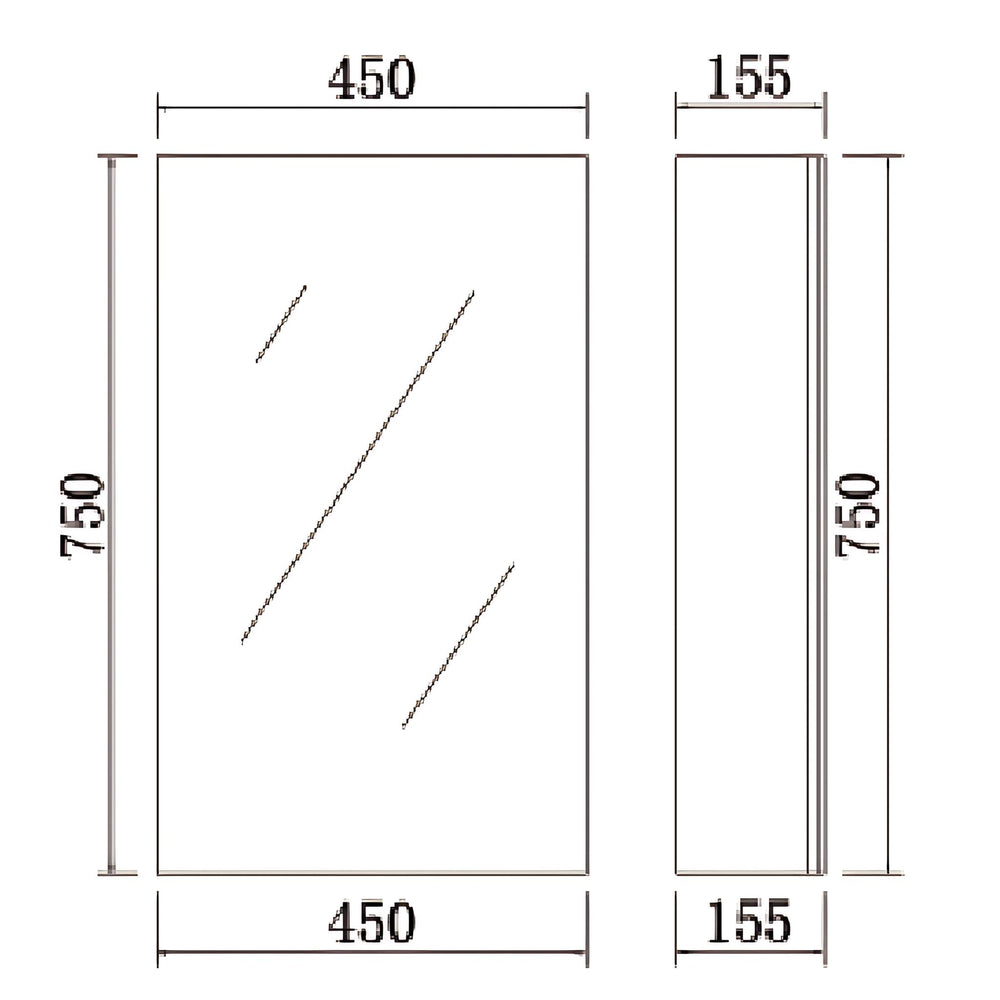 POSEIDON POLAR GLOSS WHITE MIRROR CABINET 450X750MM