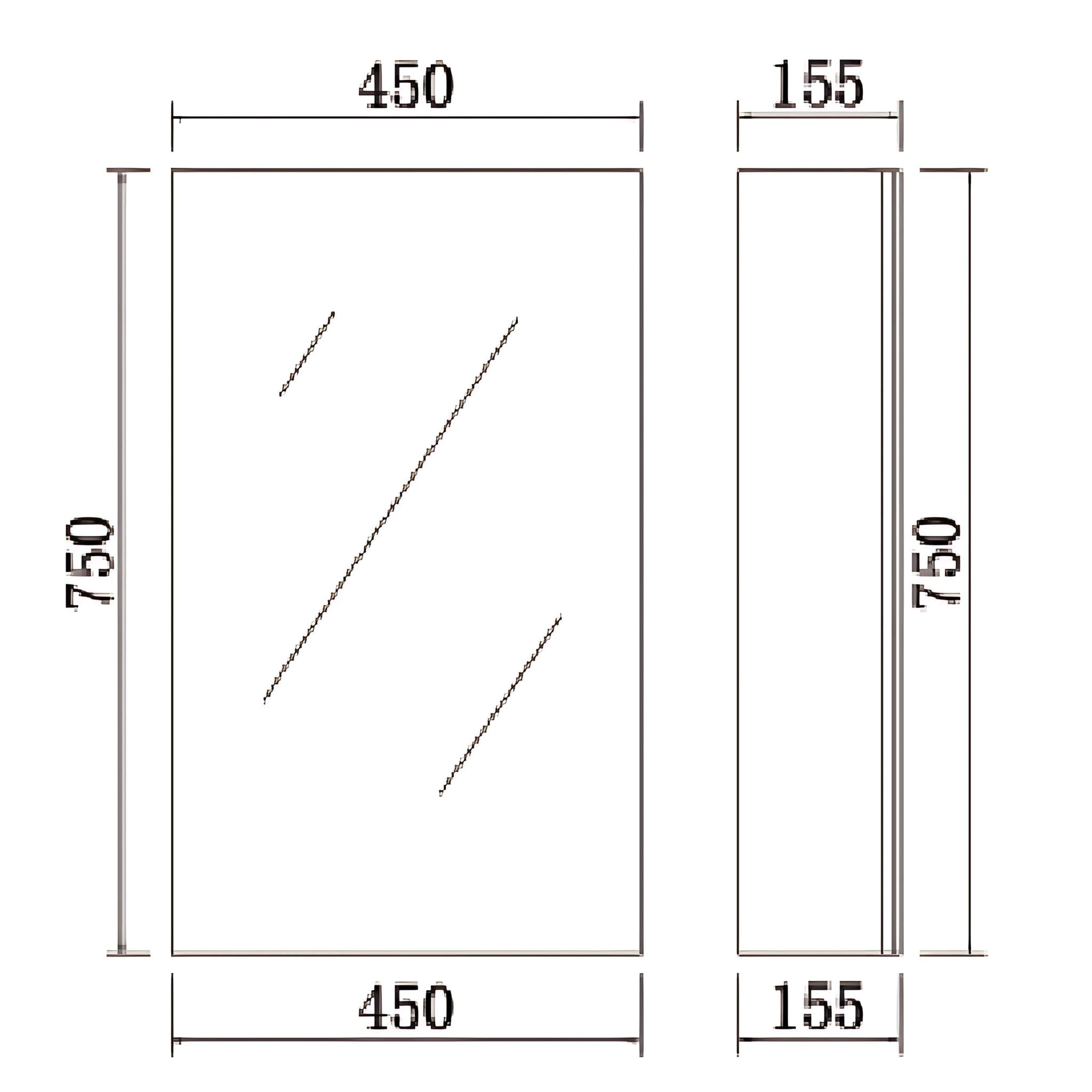 POSEIDON POLAR GLOSS WHITE MIRROR CABINET 450X750MM