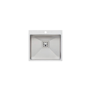 OLIVERI PROFESSIONAL SINGLE BOWL TOPMOUNT KITCHEN AND LAUNDRY SINK STAINLESS STEEL 550MM