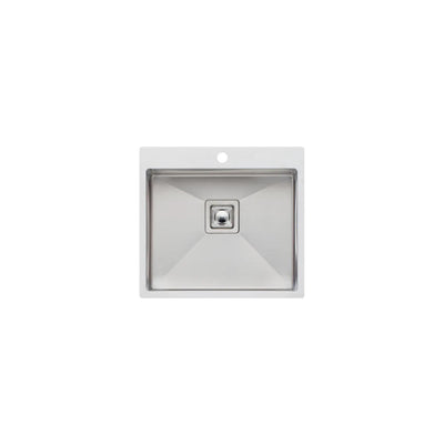 OLIVERI PROFESSIONAL SINGLE BOWL TOPMOUNT KITCHEN AND LAUNDRY SINK STAINLESS STEEL 550MM