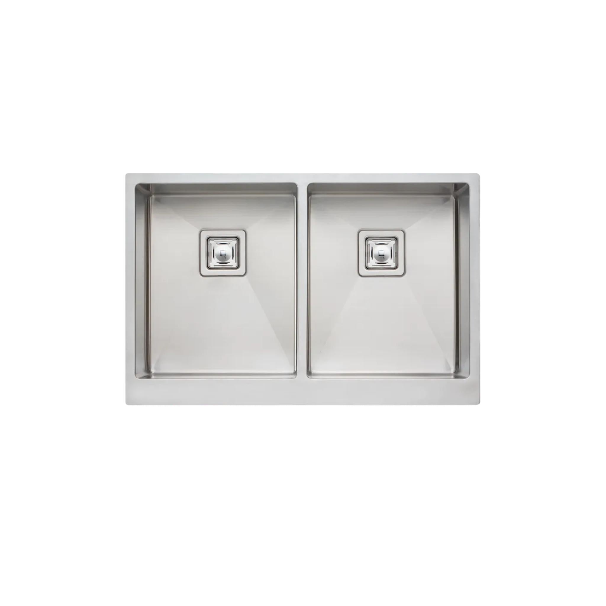 OLIVERI PROFESSIONAL DOUBLE BOWL UNDERMOUNT BUTLER SINK WITH APRON STAINLESS STEEL 835MM