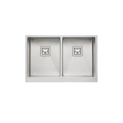 OLIVERI PROFESSIONAL DOUBLE BOWL UNDERMOUNT BUTLER SINK WITH APRON STAINLESS STEEL 835MM